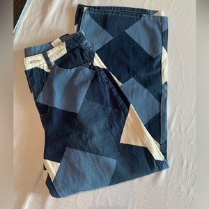 NEW WIDE LEG GEOMETRIC DENIM JEANS